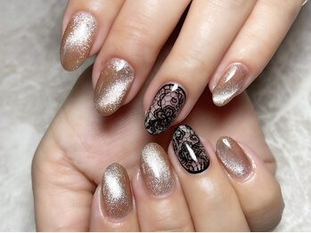 レディグリッター(Lady glitter)/マグネット×黒レース