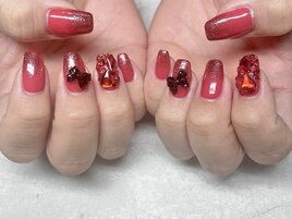 バレンタインネイル