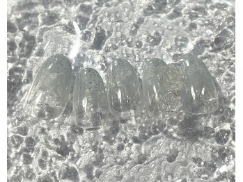 ミュウネイル(miu_nail)/ラメグラデーション×バラ