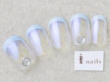 アイネイルズ 三宮店(I nails)/オーロラミラーフレンチ￥8000