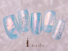アイネイルズ 町田店(I nails)/ブルーフィルムネイル11500円