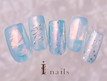 アイネイルズ 町田店(I nails)/ブルーフィルムネイル11500円