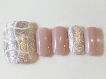 カラ ネイル 中津店(calla nail)/キラキラチェックネイル