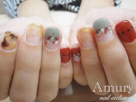 べっ甲マーブル＆ボルドーネイル