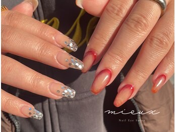 ミュー(mieux)/ホログラデ×ニュアンスネイル