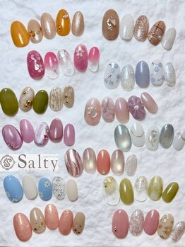 ネイルアンドアイラッシュサロン ソルティ 寺田町(salty)の写真/【4種から選べるマンスリー定額コース¥5500・季節の選べるデザインコース¥6160】パラジェル＋770円で変更◎