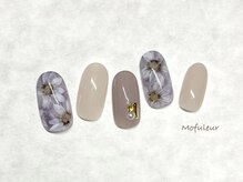 モフルール(Mofuleur)/手描きフラワー・ベージュ