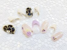 ネイルコレクション ピンク(Nail Collection Pink)/ジェル定額9990/3D手描き花