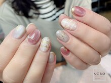 アクロネイル アンド アイ(ACRO NAIL&EYE)/チェック&リボンネイル