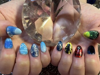 月猫/スカルプ推し概念ネイル