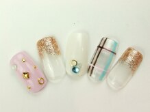 ライトネイルズ イバラキ(light nails IBARAKI)/クリアなチェックネイル