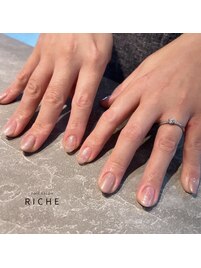 上品パールピンク×ラメネイル