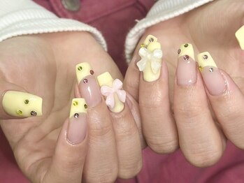 アース コアフュールボーテ 新潟中野山店 (EARTH Coiffure beaute')/ストーン&フレンチネイル12500円