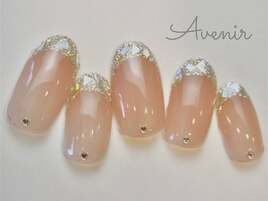 ガラスフレンチネイル