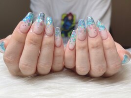 ラメグラスカルプネイル