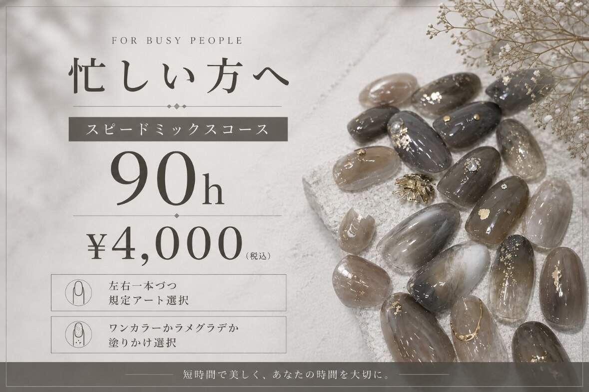 【早い】＊SPEEDMIX Design 選べるニュアンス規定2本アート￥4000(オフ込)