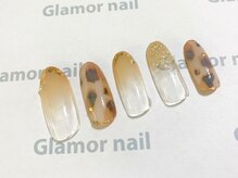 グラマーネイル(Glamor nail)/ヒョウ柄×カラグラ