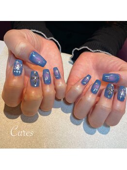 キュアーズ ネイル(CURES NAIL)/青×ピンク