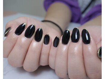 ワンカラー+ラメライン