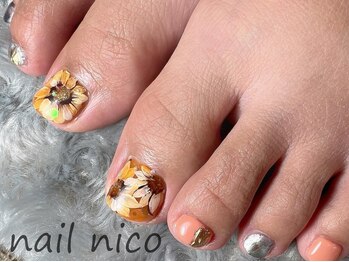 ネイルニコ(nail nico)/ひまわりネイル
