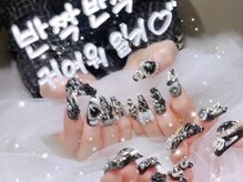 ベルグローアルファネイル(BELLE GROW ALPHA NAIL)/黒☆ゴテゴテネイル