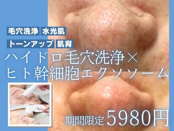 アールグランド 学芸大学店(R-ground)の写真/【期間限定】水光ヒト幹細胞エクソソーム×ハイドロ毛穴洗浄体験5980円★韓国美人風のうる艶水光肌に★