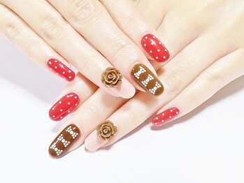 ネイルコレクション ピンク(Nail Collection Pink)/３Ｄ薔薇/ジェル付放題