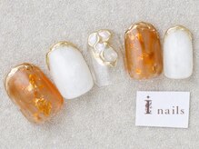 アイネイルズ 三宮店(I nails)/ビビットオレンジ￥8000