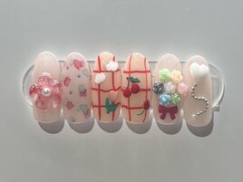 春/フラワー/チェック/チェリー