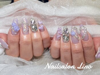 紫ガーリーネイル