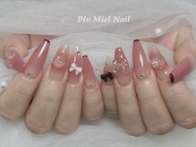 ピオミエルネイル 新宿(pio miel nail)/リボンでガーリー感UP
