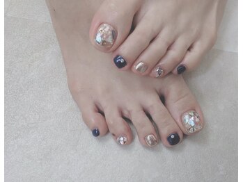 アンバー(Amber)/夏フットシェル埋め込みアート☆