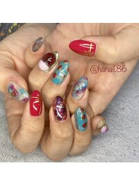 sasakinail×ぽこぽこネイル