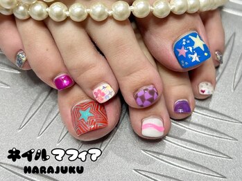 ネイルマフィア 原宿(NAIL MAFIA)/フット/ポップ/夏ネイル/ミラー