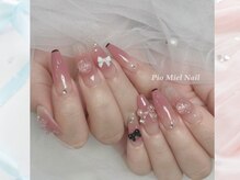 ピオミエルネイル 新宿(pio miel nail)/リボンでガーリー感UP