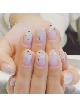 ネイルラウンジ ヒュア(Nail Lounge Hyua)/cheek blue×snowflakes
