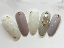 ラリュールネイル(L'Allure nail)/大理石な上品ネイル¥8200