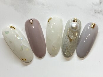 ラリュールネイル(L'Allure nail)/大理石な上品ネイル¥8200