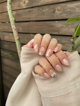 ビーハイブ ギフト ヘヤ(BeeHIVE gift HEYA)/桃×ミラーフレンチ