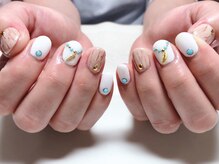 ネイルサロン マハロ 横浜四季の森フォレオ店(Nail Salon Mahalo)/木目調&ターコイズネイル