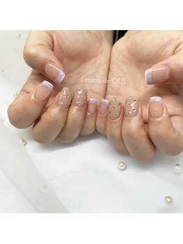 サロンドウイ(salon de OUI)/ラベンダーフレンチネイル