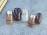 【秋のトレンド！】ブラウンデザインネイル　￥7800