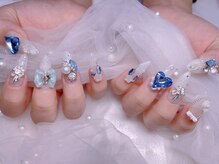 スノーネイルサロン 新宿店(Snow nail salon)/雪の結晶リボンハートパール