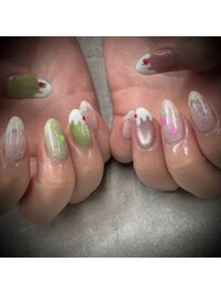 2025夏ネイル【クリームソーダ】