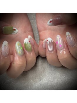 2025夏ネイル【クリームソーダ】