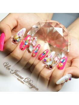 アン ジョーヌドラゴ/ネオンピンク☆派手ネイル