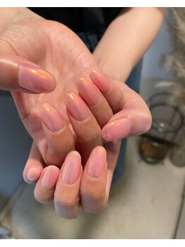 ユージューネイルルーム(UJU nail room)/ピンクミラーワンカラー
