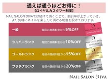 ネイルサロンディーバ 豊中店(Diva)の雰囲気（通えば通うほどお得になるロイヤルカスタマー制度｜定額ネイル）