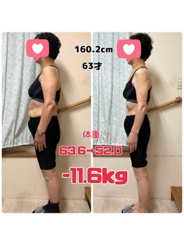 ウェル整体院/3ヶ月で-11.6kg達成！