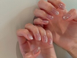 白グラデネイル/シンプルネイル